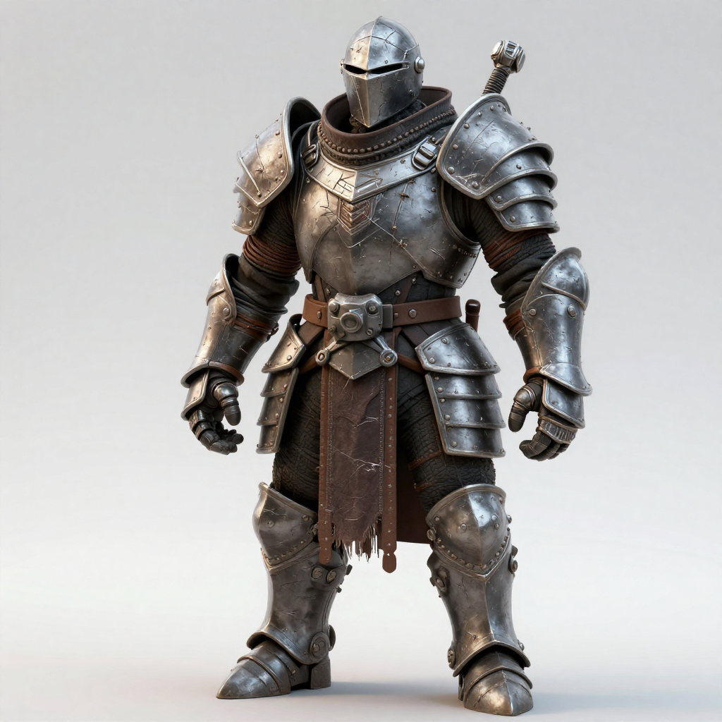 Stylized fantasy character model with detailed armor and textures